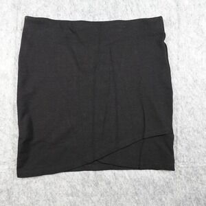 Talula Skirt Womens Medium Black Asymmetrical Knit Stretch Mini Pull On Chic